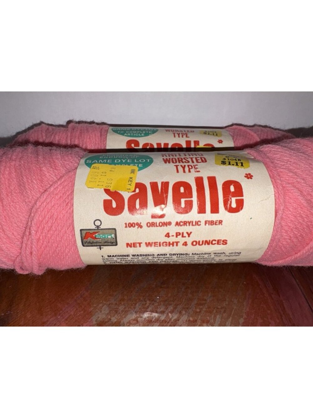 Sayelle Acrylic 4 Ply Knitting Worsted Weight Yarn 7026 Coral 4 Oz Vintage 2